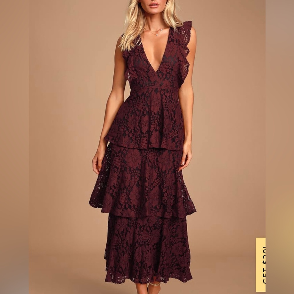 Red evening gown